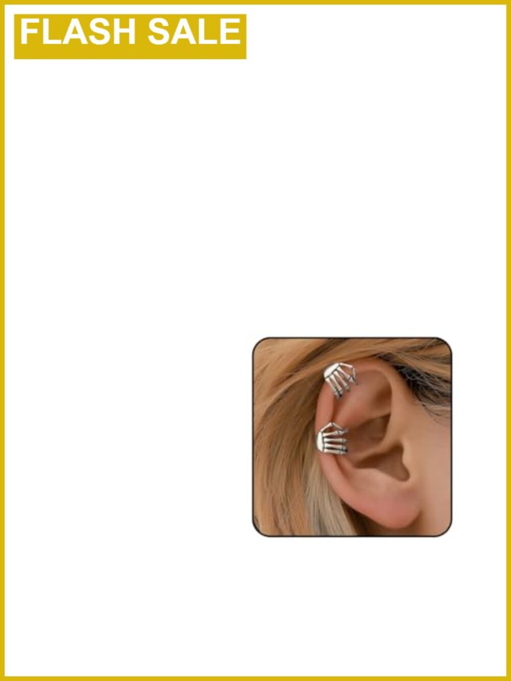 Skeleton Hand Ear Cuffs & Clip On Earrings Halloween Costume Jewelry